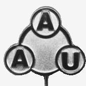 Pin mit Logo; Motiv: AAU; Pin in Sandkorntechnik